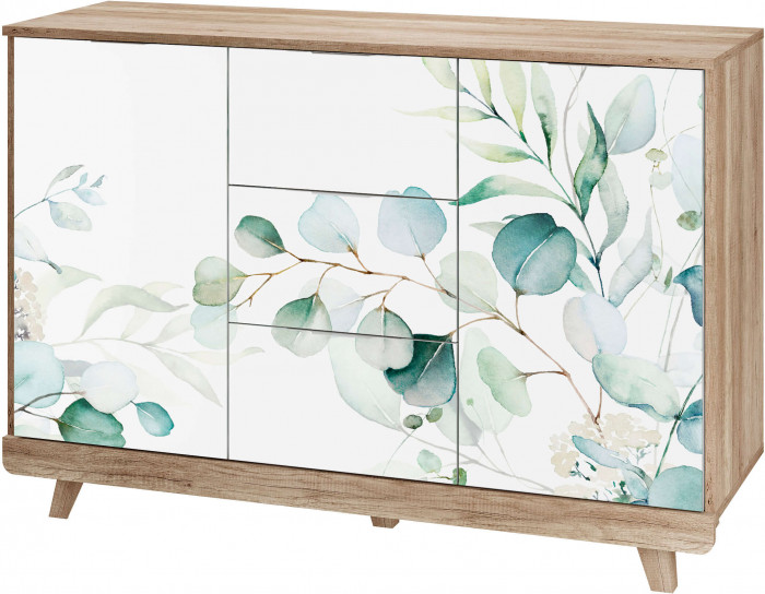 Комод "Мегаполис" КМ-15 Дуб каньон/фотопечать "Эвкалипт"