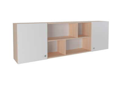 Полка надкроватная Дуб молочный/Белый