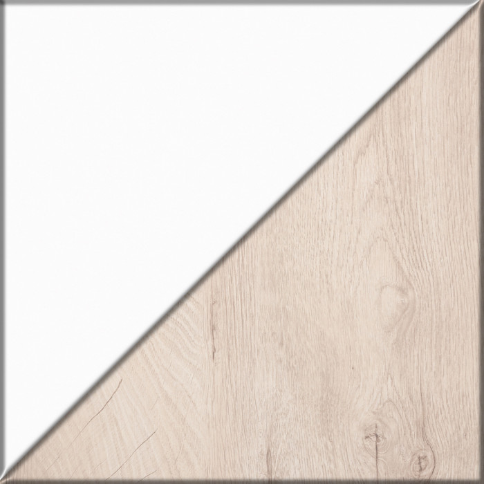 Муссон Кровать 11.41 + ортопед + Тумба под ТВ Квадро 13.276, цвет белый/чёрный/дуб эндгрейн элегантный, сп. м. 1600х2000 мм., б/м