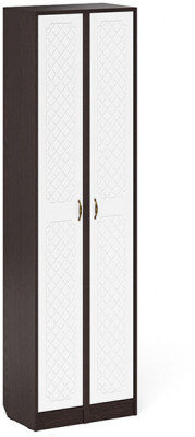 Прихожая П-6 Пенал + Пенал, цвет венге/фасады МДФ белое дерево фрезеровка ромб, ШхГхВ 60х35х210 см., универсальная сборка