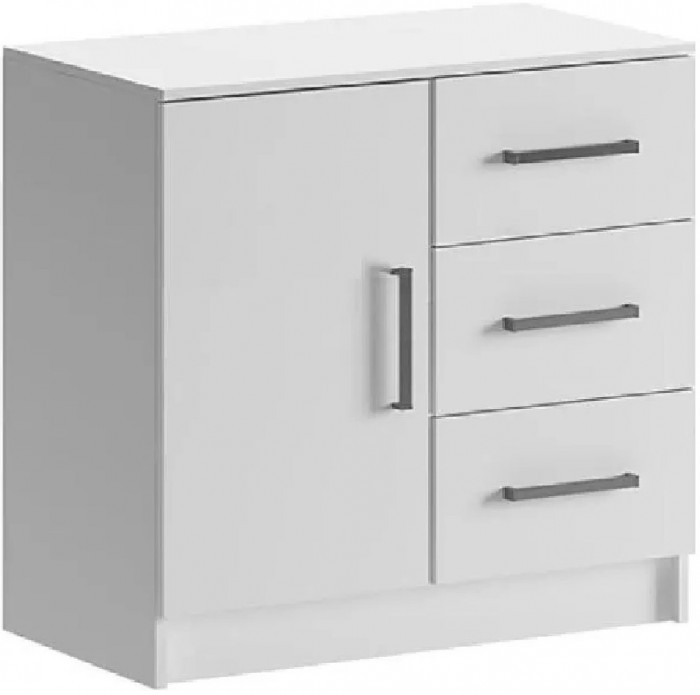 Басямиф Комод 3 ящика 1 дверь (Белый)