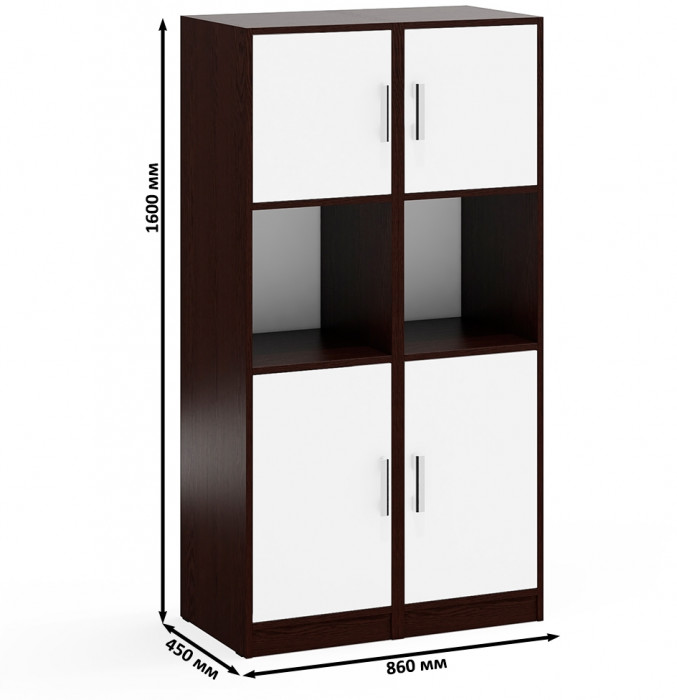 Два Пенала С-МД-СК9П к компьютерному столу С-МД-СК9, венге/белый шагрень