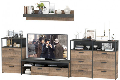 Трувор Гостиная 107, дуб гранж песочный/интра