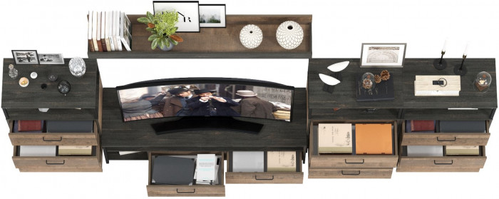 Трувор Гостиная 107, дуб гранж песочный/интра