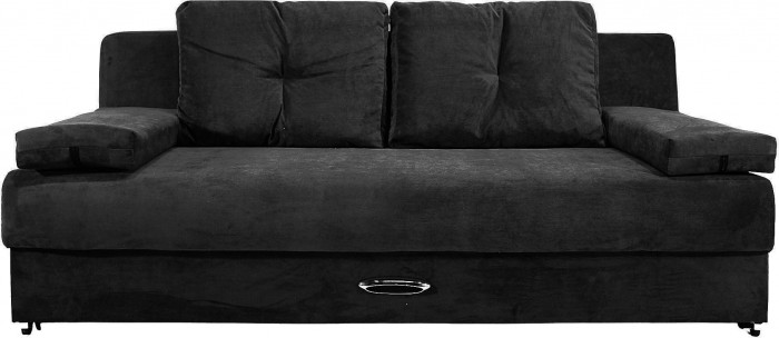 Диван-кровать Амстердам Мини Люкс, 150х195, еврокнижка, велюр, черный