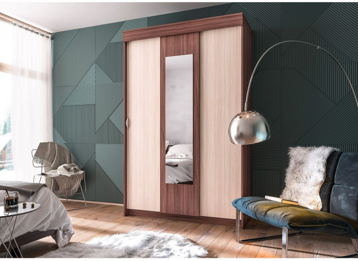 Шкаф-купе Бассо, ясень шимо темный/ясень шимо светлый