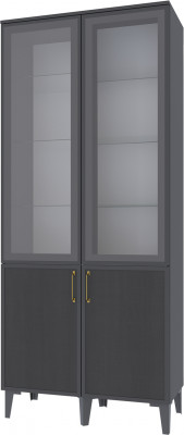 Толедо Шкаф-витрина ТШ-3 графит серый