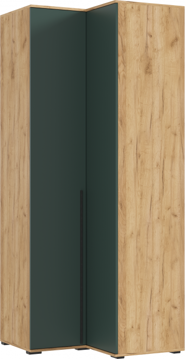 Норд Шкаф угловой, Дуб крафт/Изумрудный