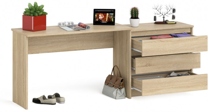 Мори письменный стол МСП1200.1 + Комод МК800.1, дуб сонома