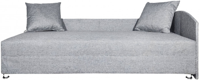 Кровать тахта односпальная 80х185, правый угол, рогожка серый