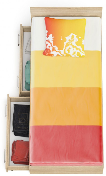 Мори Кровать с ящиками 0900, дуб сонома