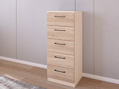 Комод 02/16 45х40х110 Дуб молочный/Сонома