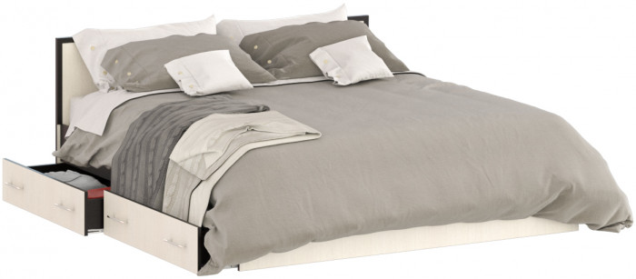 Сакура Кровать с ящиками 1800, венге/дуб лоредо