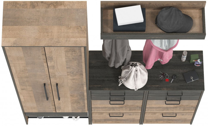 Трувор Прихожая 206, дуб гранж песочный/интра