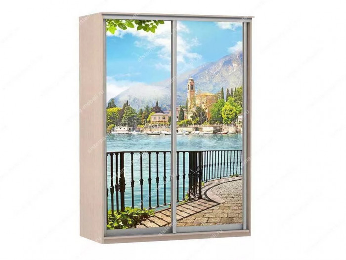 Шкаф купе Модерн 1490х450 2-х дверный 2-х секционный фотопечать №4 ясень