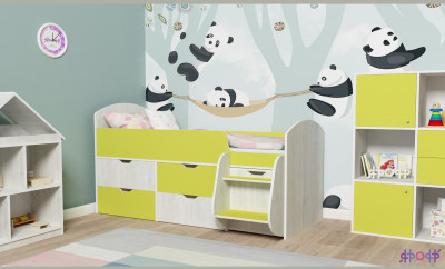 Кровать-чердак Малыш 7 (Винтерберг/Лайм)