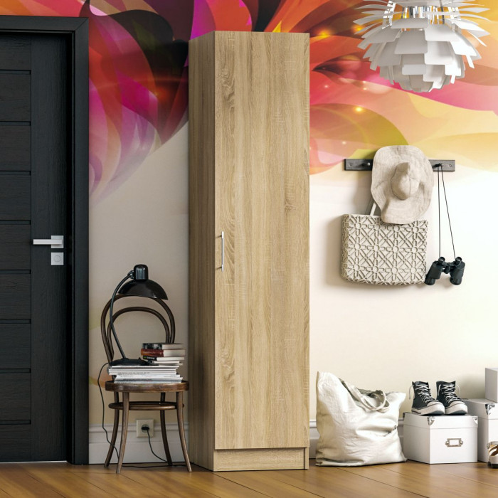 Стандарт Пенал, цвет дуб сонома, ШхГхВ 45х52х200 см., универсальная сборка