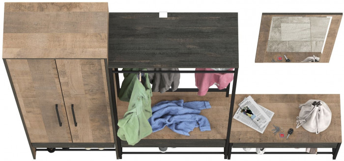 Трувор Прихожая 230, дуб гранж песочный/интра