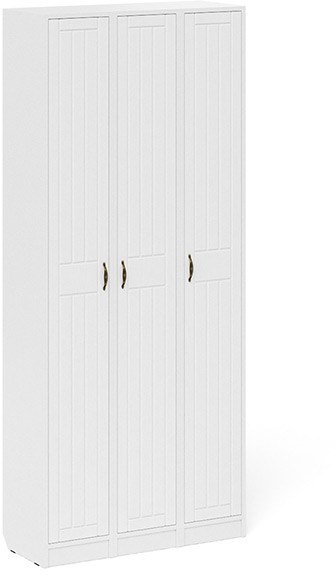 Прихожая П-6 Пенал 3 штуки, цвет белая шагрень/фасады МДФ белое дерево фрезеровка прованс, ШхГхВ 90х35х210 см., универсальная сборка