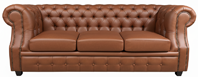 Диван офисный Честер ЛОФТ 3-х местный, экокожа светло-коричневый