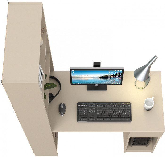 Лайт Шкаф комбинированный 10.01 (письменный стол), сатин