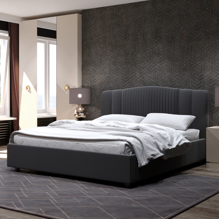 Кровать-12М с подъёмным  основанием 1400 графит