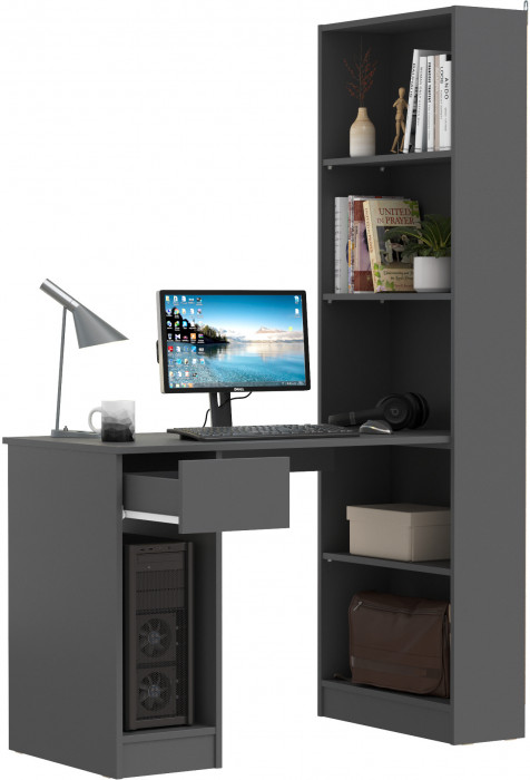 Лайт Шкаф комбинированный 10.01 (письменный стол), тёмно-серый