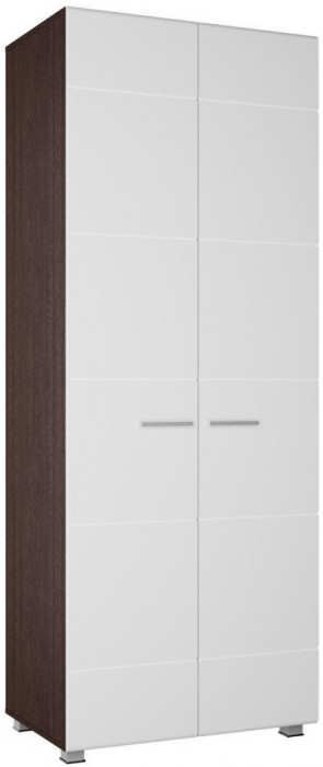 Моника ШК-104 Шкаф с выдвижной штангой (Венге / Белый глянец)