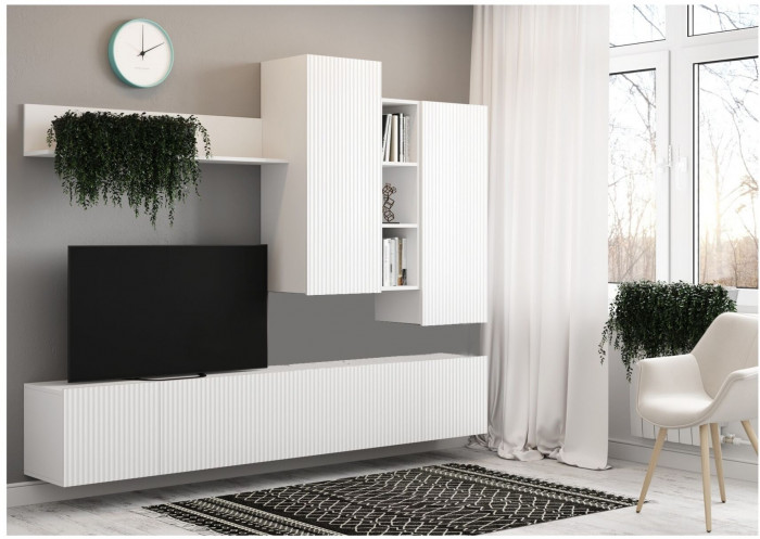 Гостиная Сканди белый/белый глянец (Белый / Белый глянец)