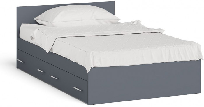 Мори Кровать с ящиками 1200, графит