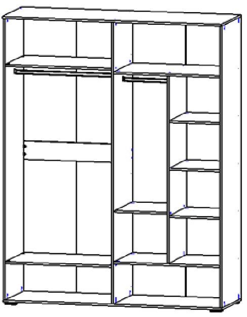 Шкаф 4-х дверный для одежды 