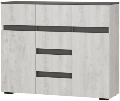 Комод комбинированный Мрия КМ-15, Бетон пайн светлый, графит