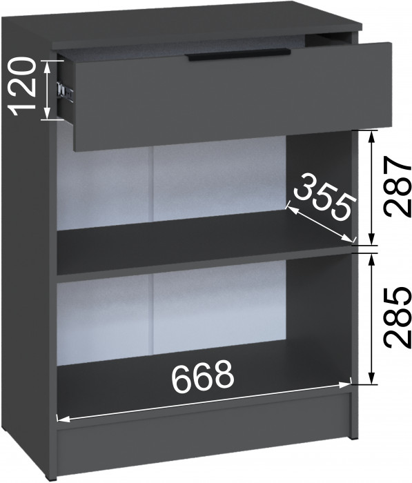 Обувница Мадрид (0,7), Графит серый