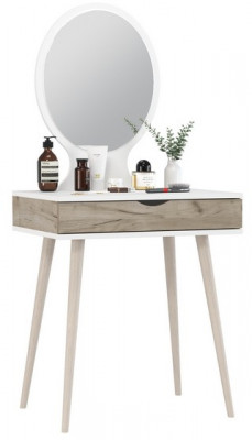 Трюмо 4-25912бел/дкс, цвет белый/дуб крафт серый, ШхГхВ 62х46,6х134,5 см.