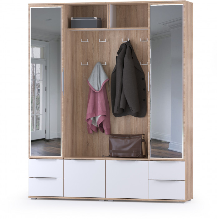 Куба Прихожая 17, цвет дуб сонома/белый премиум, ШхГхВ 172,8х38,3х210,6 см., универсальная сборка