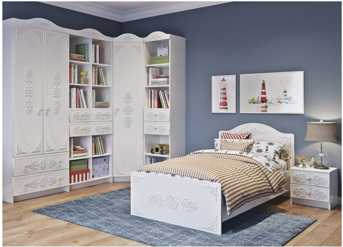 Модульная детская KI-KI композиция 3, Белый/Белое дерево