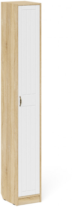 Прихожая П-6 Компоновка № 29, дуб сонома/фасады МДФ белое дерево фрезеровка прованс