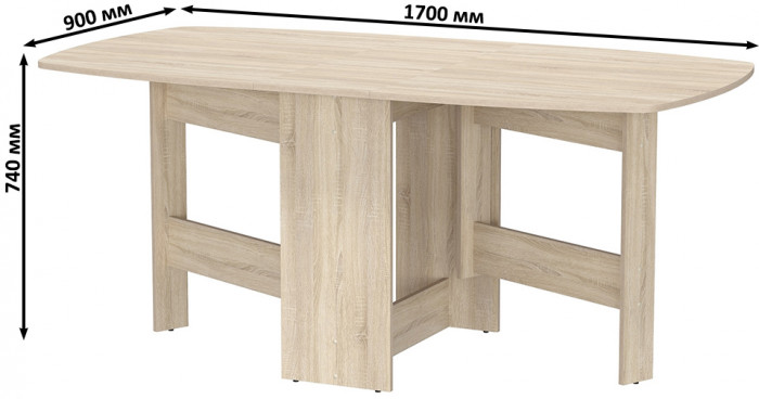 Стол-книжка раскладной 1-65М1дубсон, дуб сонома
