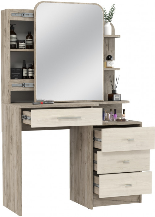 Трюмо 4-25101дкс/скан.д.б. Верона, дуб крафт серый/скандинавское дерево белое