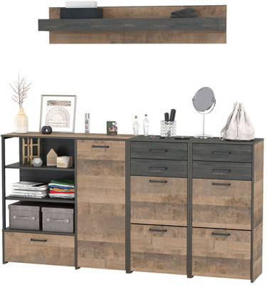 Трувор Прихожая 173, дуб гранж песочный/интра