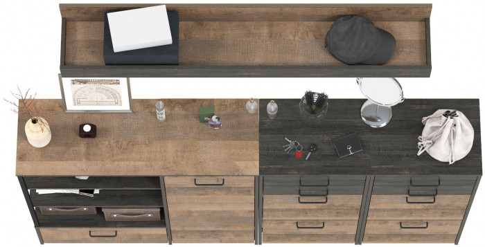 Трувор Прихожая 173, дуб гранж песочный/интра