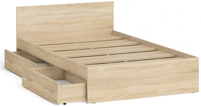 Мори Кровать с ящиками 1200, дуб сонома