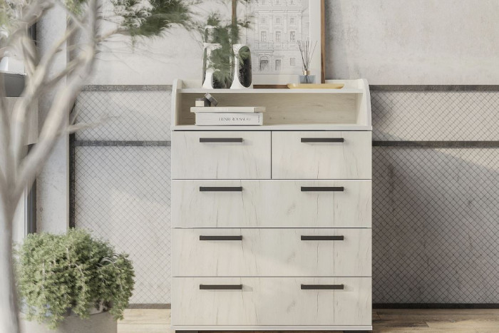 Комод "Стандарт №1" НЕВ (800х1020х460) дуб крафт белый