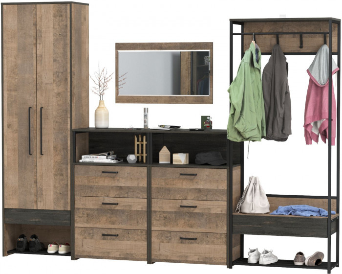 Трувор Прихожая 235, дуб гранж песочный/интра