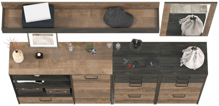 Трувор Прихожая 177, дуб гранж песочный/интра