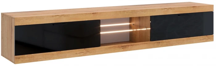 Прага Модульная Гостиная, вариант №2, вотан/Черный глянец