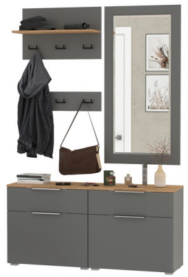 Октава Прихожая 40, серый графит/дуб крафт золотой/фасады МДФ серый графит