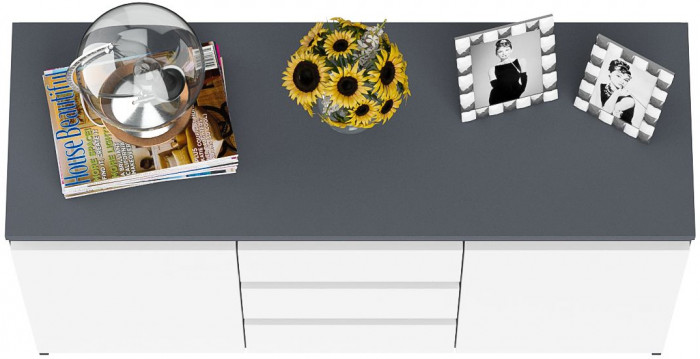 Мори Комод МК1200.3, графит/белый