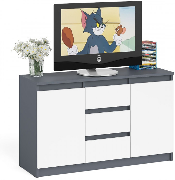 Мори Комод МК1200.3, графит/белый