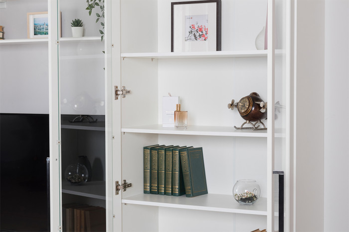 Валенсия Гостиная № 102, ЛДСП белый шагрень/МДФ белый шагрень